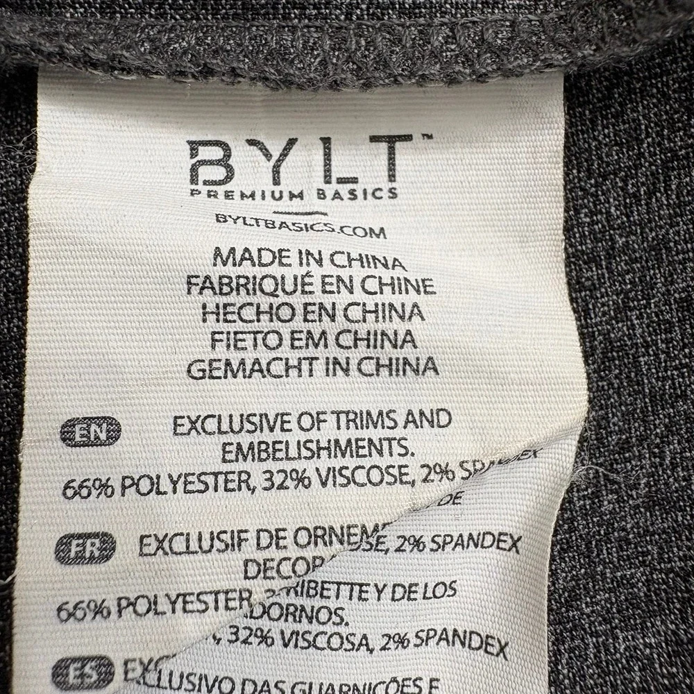 BYLT Premium Basics Vista Long Sleeve Button Down Shirt Gray Heather Mens Small